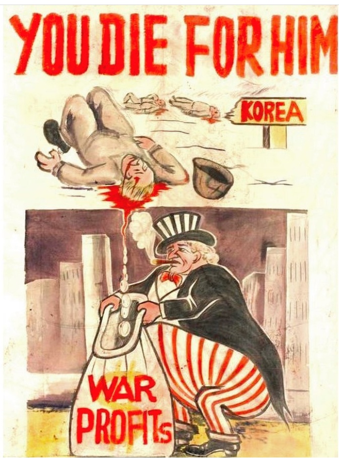 Propagandopolis/”You Die for Him”, poster della guerra di Corea.