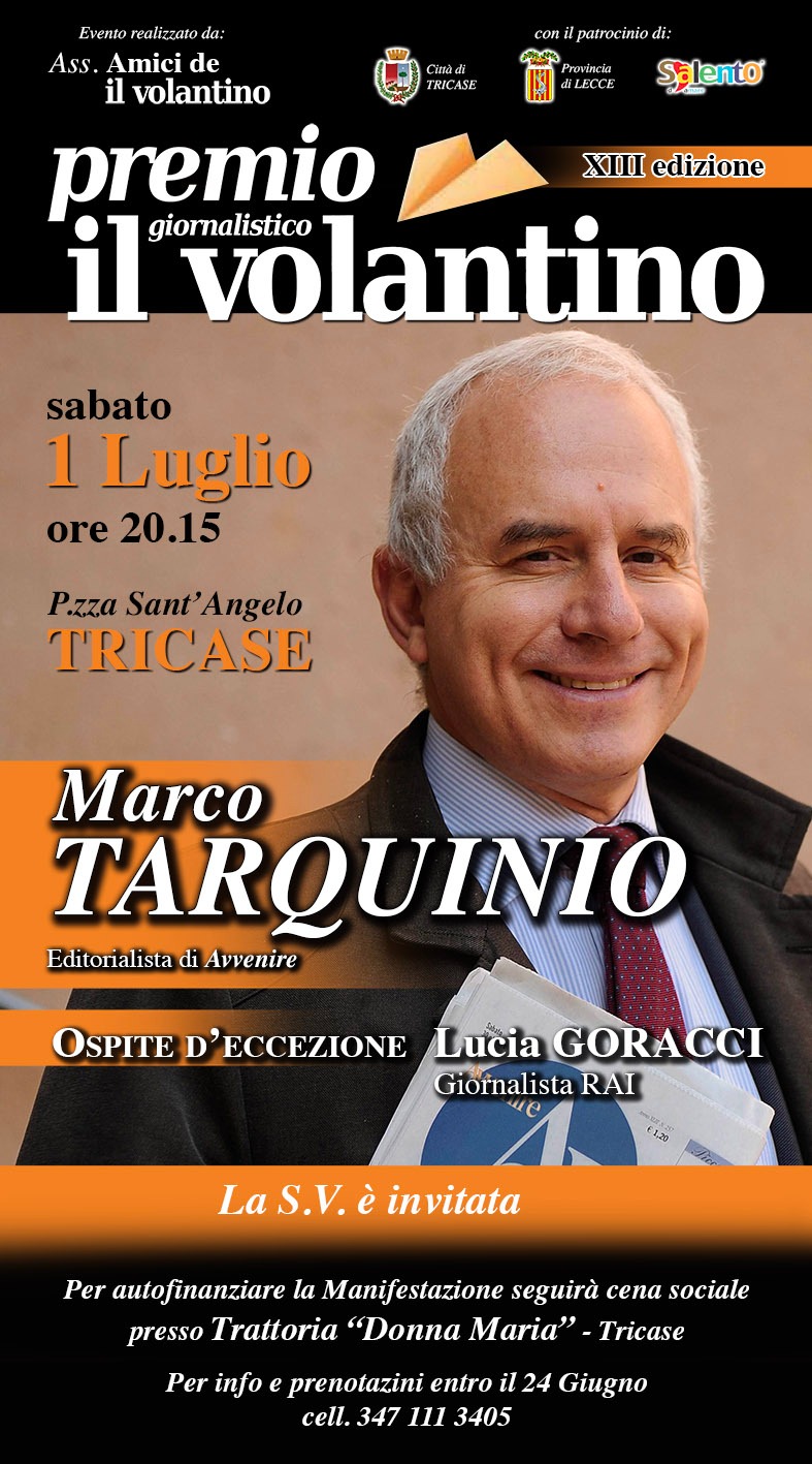 Va a Marco Tarquinio dell’Avvenire il “Premio Volantino 2023”