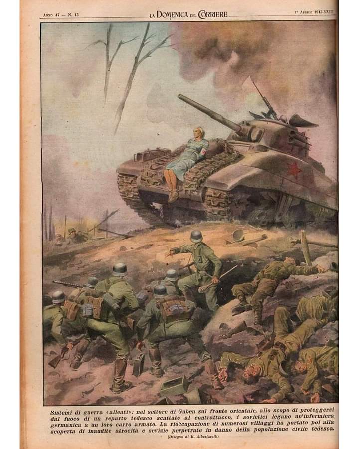 Propagandopolis/Un’illustrazione de “La Domenica del Corriere” del 1945