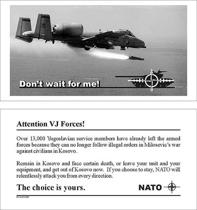 Propagandopolis/”Non aspettarmi!”, volantino Nato, guerra in Jugoslavia 1999
