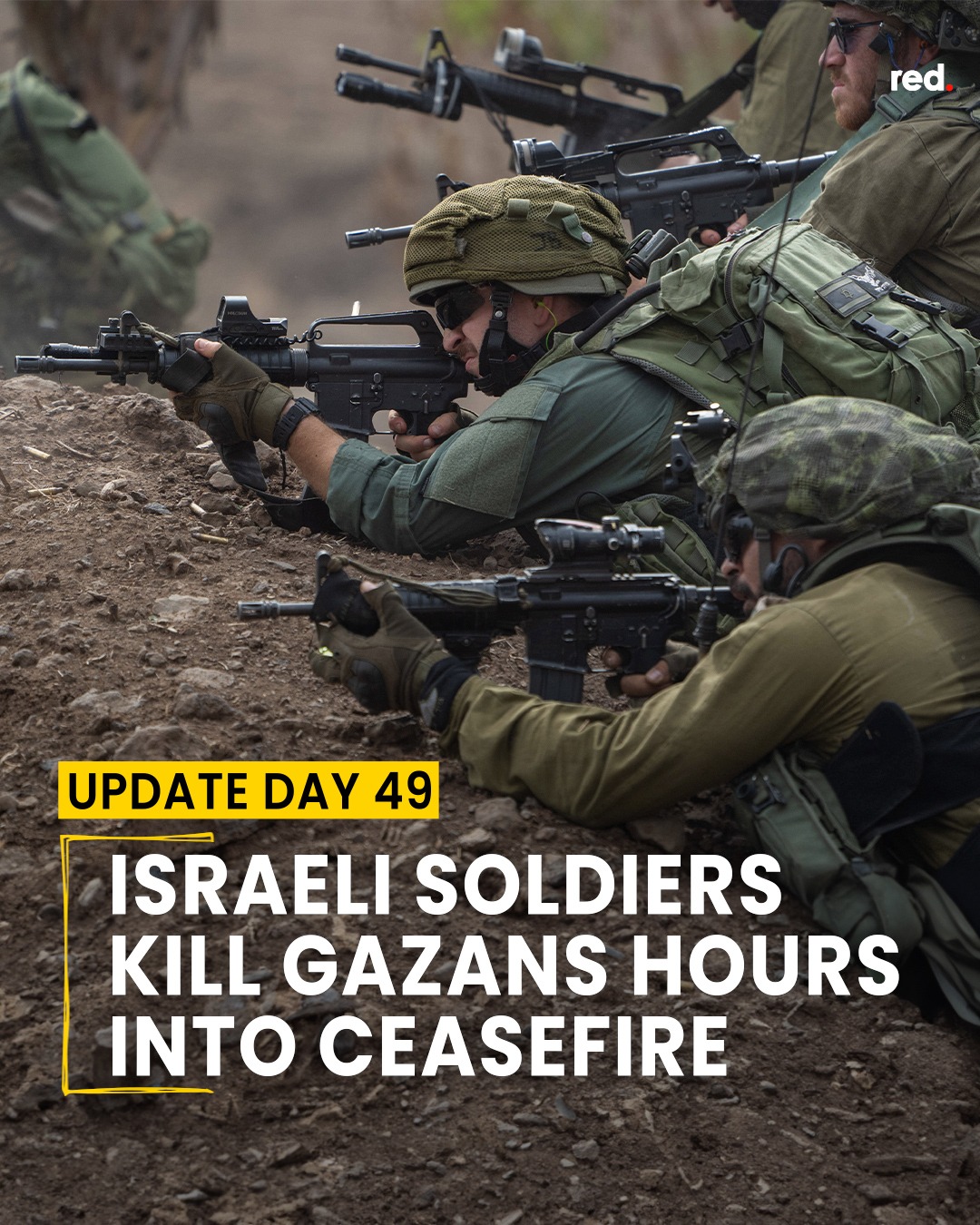 49* giorno. Inizia la tregua con lo scambio degli ostaggi, ma gli israeliani sparano ancora. Un razzo da Gaza.