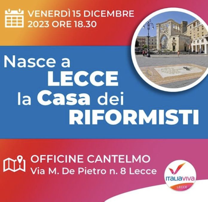 Assemblea di Italia Viva oggi a Lecce