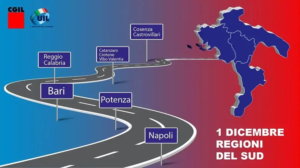 “Adesso Basta!” Si conclude oggi nelle regioni del Sud Italia lo sciopero generale di CGIL e UIL.