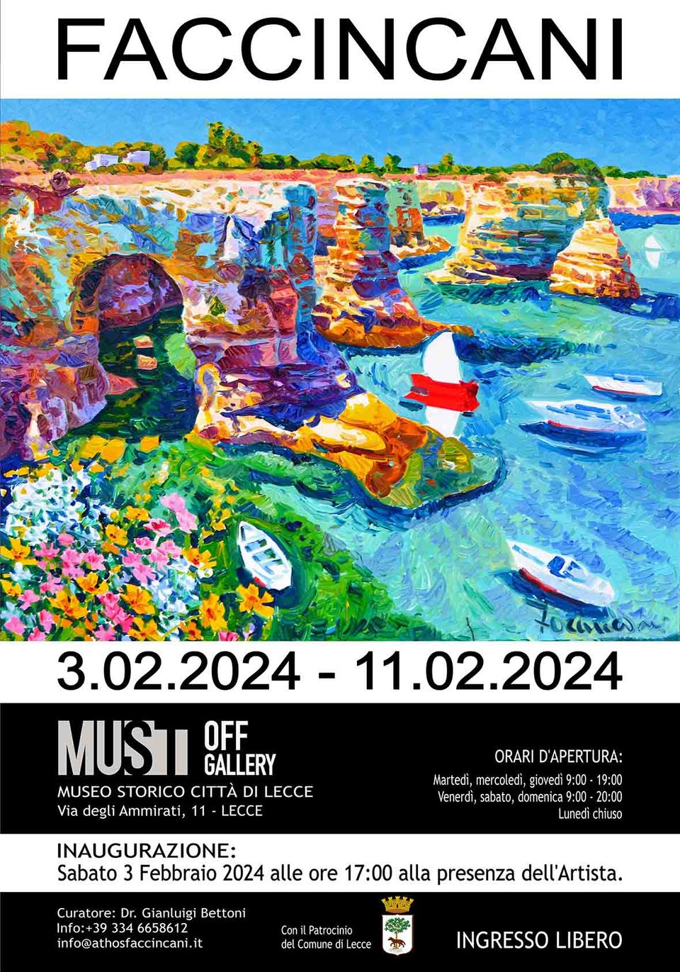 I paesaggi incantati del Salento interpretati dal pittore Athos Faccincani nella personale al Must di Lecce. Inaugurazione con l’ artista oggi alle 17.